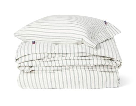 Lexington Stripe Flanell Sengesett Hvit-Grønn