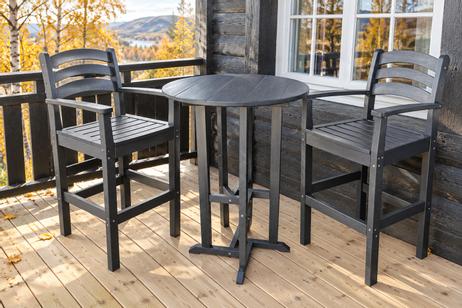 Armonía Møbelsett bord+stoler HDPE svart