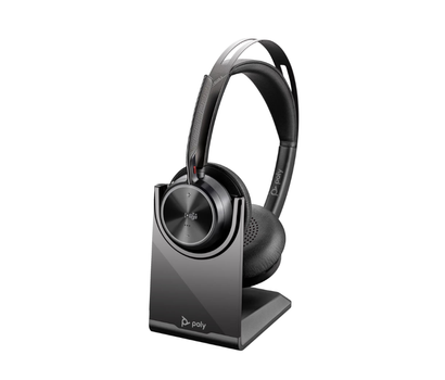 POLY Voyager Focus 2 med laddningsställ Microsoft Teams  USB-A & USB-C Svart (9T9J6AA#AC3)