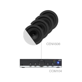 Audac 4 x CENA506 + COM104 - Black version (CANTO5.4/B)