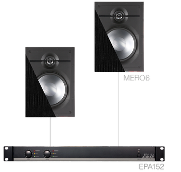 Audac 2 x MERO6 + EPA152 - Black (CERRA6.2E/B)