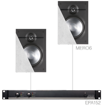 Audac 2 x MERO6 + EPA152 - White (CERRA6.2E/W)