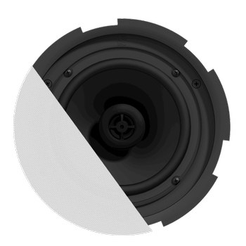 Audac QuickFit™ 2-way 8" ceiling speaker with TwistFix™ grill - White version, 8Ω & 24 Watt @ 100V (CIRA824/W)