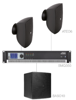Audac 2 x ATEO6 + BASO10 + SMQ350 - Black version (FESTA6.3/B)