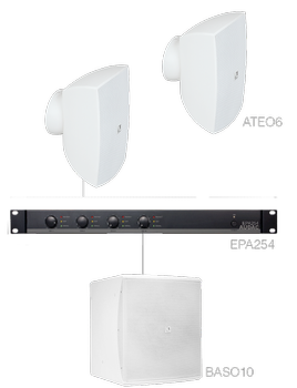 Audac 2 x ATEO6 + BASO10 + EPA254 - White (FESTA6.3E/W)
