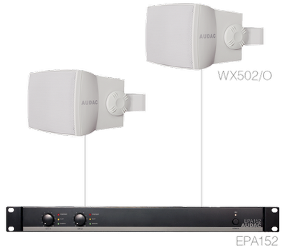 Audac 2 x WX502/O + EPA152 - White (PURRA5.2E/W)