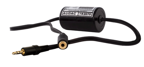 Audac Stereo groundloop isolator 3.5mm jack male - 3.5 Jack female (TR2070)
