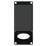 CAYMON CASY 1 space angled cover plate with D-size hole - Black version