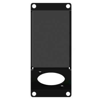 CAYMON CASY 1 space angled cover plate with D-size hole - Black version (CASY104/B)