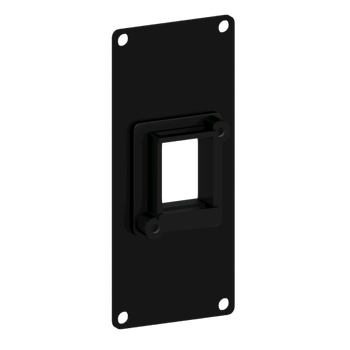 CAYMON Casy 1 space cover plate - 1x  Keystone adapter - Black version (CASY106/B)