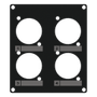 CAYMON CASY 2 space cover plate - 4x D-size holes - Black version