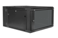 CAYMON Double section 19” wall mountable rack - 6 units - 550mm depth - Black version