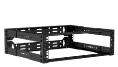 CAYMON 19" in depth adjustable open frame rack - 3 unit - 300 ~ 450mm - Black