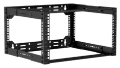 CAYMON 19" in depth adjustable open frame rack - 6 unit - 300 ~ 450mm - Black