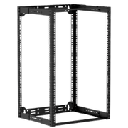 CAYMON 19" in depth adjustable open frame rack - 18 unit - 300 ~ 450mm - Black