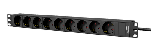 CAYMON 19" power distribution unit - 9 x German sockets - Black version (PSR109G/B)