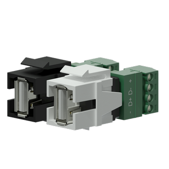 PROCAB Bulk & Accessories Keystone adapter - USB 2.0 A - 4-pin terminal block - Black (VCK625/B)