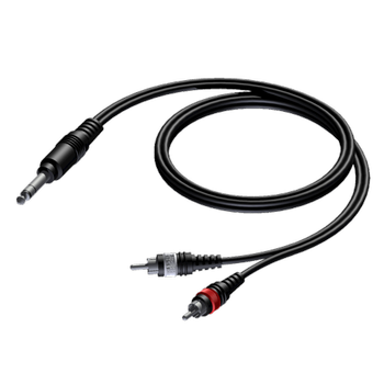 PROCAB Basic Series 6.3 mm Jack male stereo - 2 x RCA/Cinch male - 3 meter (CAB719/3)