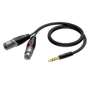 PROCAB Reference Series 6.3 mm Jack male stereo - XLR male & XLR female - 5 meter