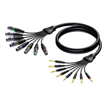 PROCAB Reference Series Multi core cable - 8 x XLR female - 6.3 mm Jack male mono - 5 meter (REF8024/5)