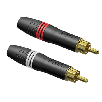 PROCAB Prime Series Cable connector - professional RCA/Cinch male - gold contacts - pair - Black shell (PCR2M/BG)
