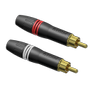 PROCAB Prime Series Cable connector - professional RCA/Cinch male - gold contacts - pair - Black shell
