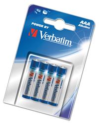 Verbatim AAA (LR03) Alkaline Batterier,  4 pakning (49920)