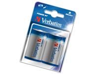 VERBATIM D (LR20) Alkaline Batterier,  2 pakning (49923)
