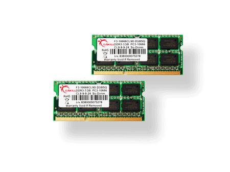 G.SKILL 4GB DDR3 1066MHz SO-DIMM CL7 Kit (2GBx2) (F3-8500CL7D-4GBSQ)