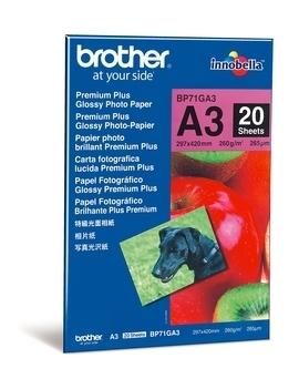 Brother A3 fotopapir for blekkskrivere,  20 ark, 260g/m2 (BP71GA3)