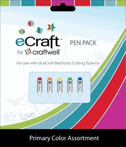 Craftwell penner til eCraft kuttemaskin,  5pk, farger (EC-PEN-BSC)