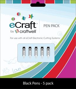 Craftwell penner til eCraft kuttemaskin,  5pk, svart (EC-PEN-BLK)