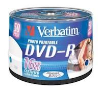 Verbatim 16x DVD-R disc 4,7GB Wide Print (Advanced AZO) 50-pack Cake Box