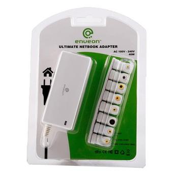 ENVEON 100-240V/ 40W Universallader til bærbar, 7 plugger, hvit (EN100-121)