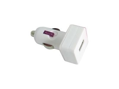 ENVEON Liten 12V USB-adapter til smarttelefoner, mp3-spillere, kamera mm. 12V->5V/1A, utskiftbar sikring, hvit