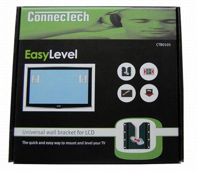 CONNECTECH Wall Bracket Vesa 100x100 and up LCD and Plasma all size Max 80 kg Wall distance 10mm Black (CTB0105)