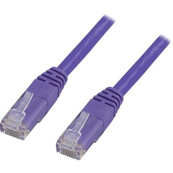 Deltaco Koblingskabel - RJ-45 (hann) til RJ-45 (hann) - 50 cm - UTP - CAT 6 - flertrådet - purpur (TP-60P)
