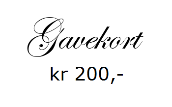 Gavekort pålydende kr 200,- <br> (GAVEKORT-MC-200)