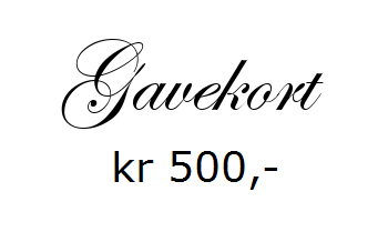 Gavekort pålydende kr 500,- <br> (GAVEKORT-MC-500)