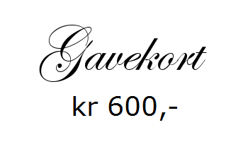 Gavekort pålydende kr 600,- <br>