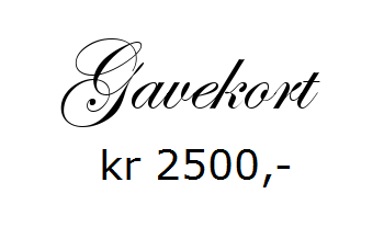 Gavekort pålydende kr 2500,- <br> (GAVEKORT-MC-2500)