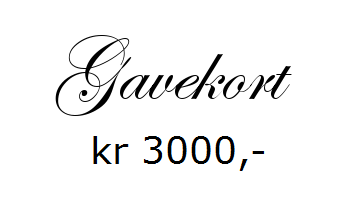 Gavekort pålydende kr 3000,- <br> (GAVEKORT-MC-3000)