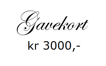 Gavekort pålydende kr 3000,- <br>