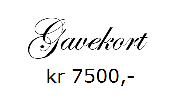Gavekort pålydende kr 7500,- <br> (GAVEKORT-MC-7500)
