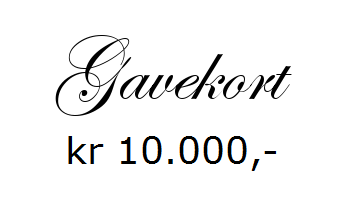 Gavekort pålydende kr 10.000,- <br> (GAVEKORT-MC-10000)