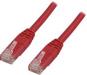Deltaco Koblingskabel - RJ-45 (hann) til RJ-45 (hann) - 15 m - UTP - CAT 6 - flertrådet - rød