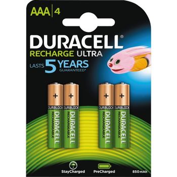 DURACELL Recharge Ultra AAA 850mAh 4pk - Precharged (5000394203822-)