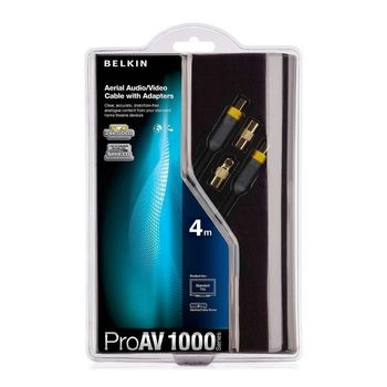 Belkin ProAV 1000 Aerial Audio/ Video Cable with Adapters - Kabelsett - 4 m - svart (AV10008qp4M)