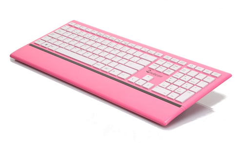 Multicom Low Key Slim Tastatur med multimediataster,  Norsk, USB, High Gloss Pink (CG-2035M-P)