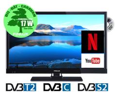 FINLUX 22" Nordic Edition LED-TV/DVD 12V/230V Full-HD Smart-TV, Trippel-tuner, 2x HDMI, VGA, USB PVR, kun 17W, 22FDME5161
